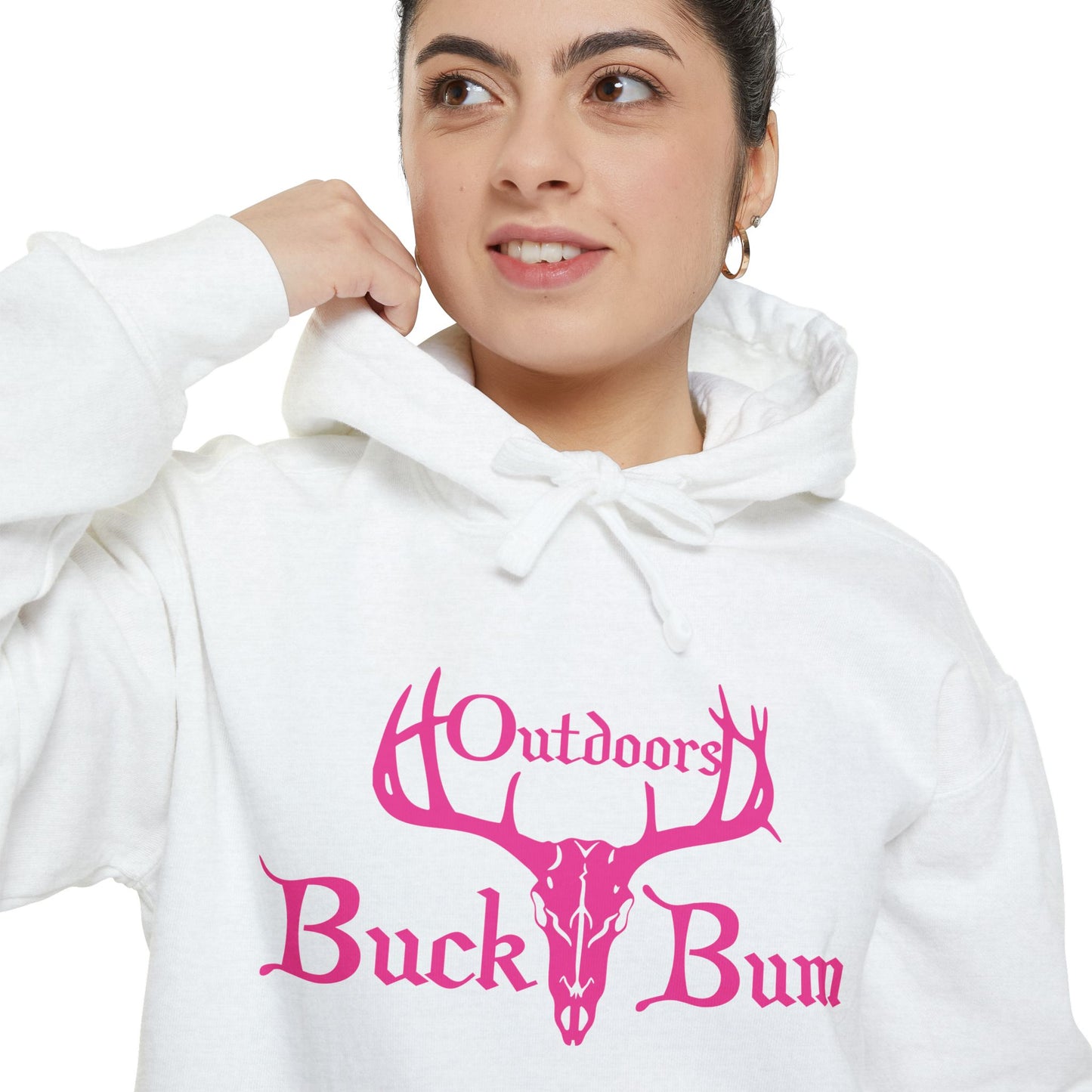 Buck Bum Outdoors Hoodie | Unisex Garment-Dyed Sweatshirt for Nature Lovers, Autumn, Camping, Casual Wear