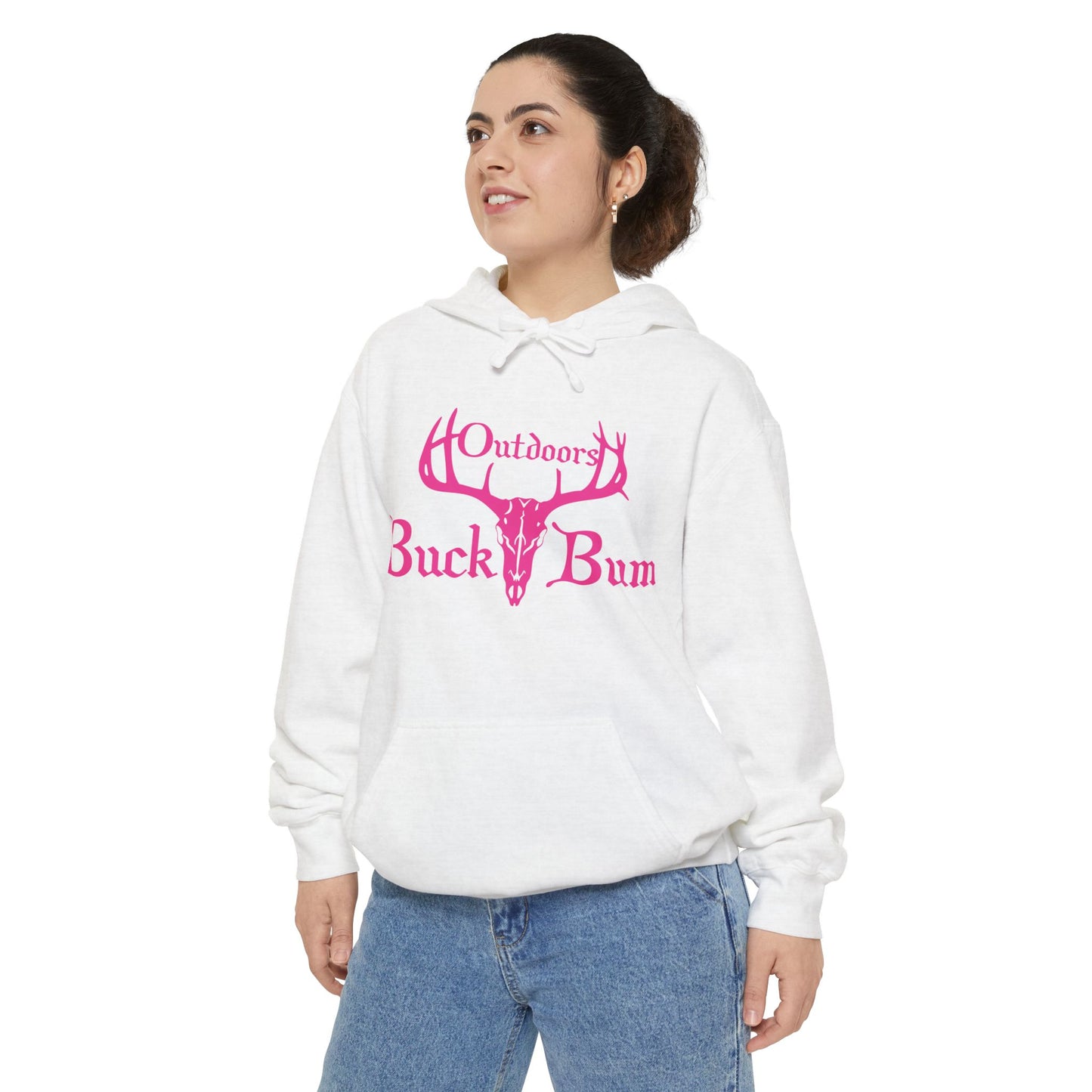 Buck Bum Outdoors Hoodie | Unisex Garment-Dyed Sweatshirt for Nature Lovers, Autumn, Camping, Casual Wear