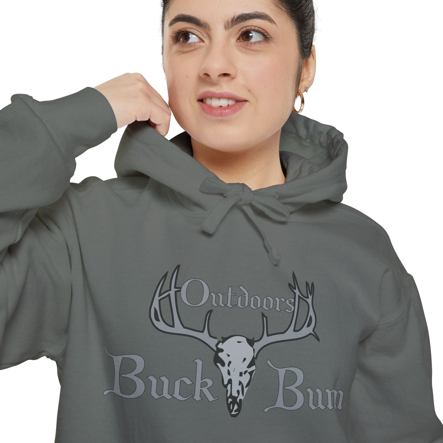 Buck Bum Outdoors Hoodie  | Unisex Garment-Dyed Sweatshirt for Nature Lovers, Autumn, Camping, Casual Wear