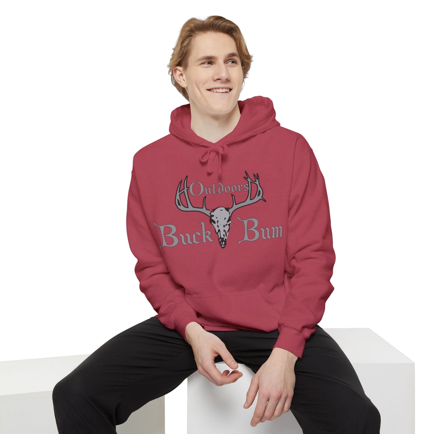 Buck Bum Outdoors Hoodie  | Unisex Garment-Dyed Sweatshirt for Nature Lovers, Autumn, Camping, Casual Wear