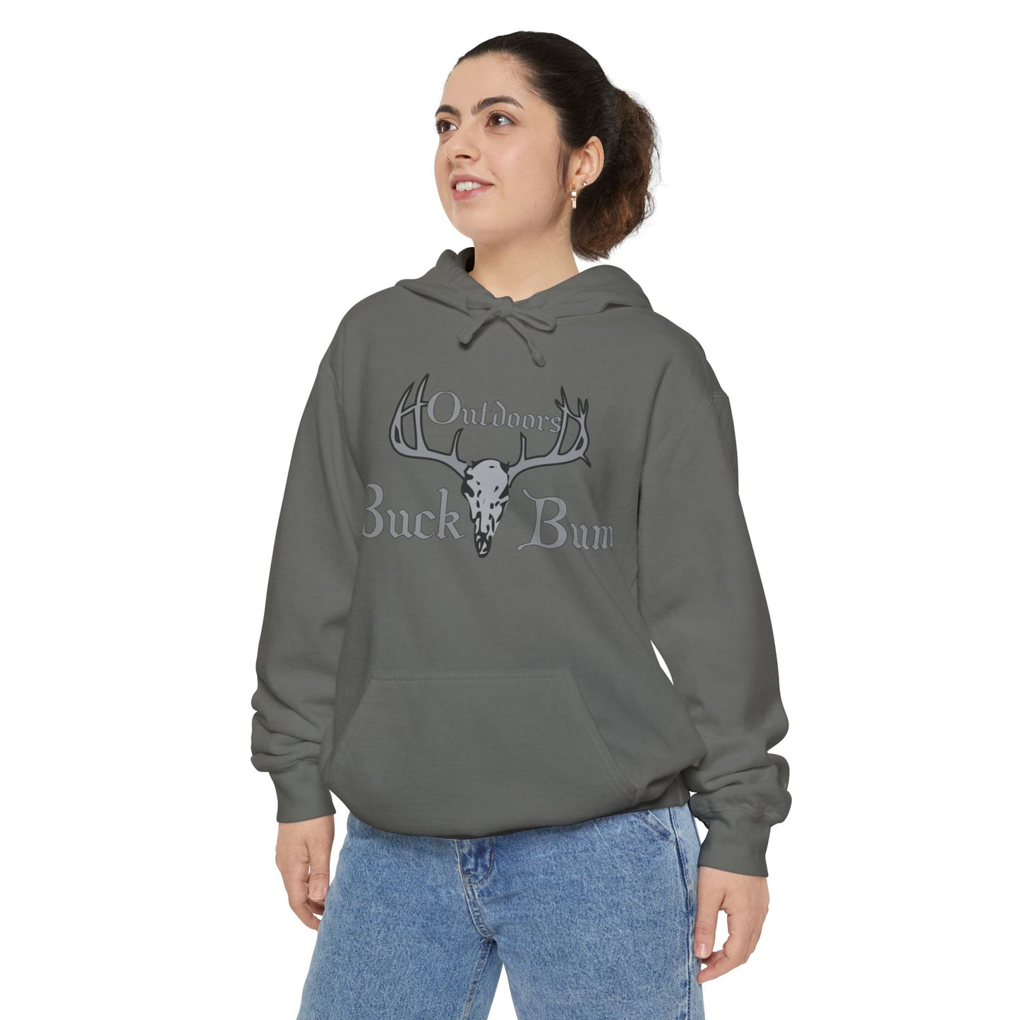 Buck Bum Outdoors Hoodie  | Unisex Garment-Dyed Sweatshirt for Nature Lovers, Autumn, Camping, Casual Wear