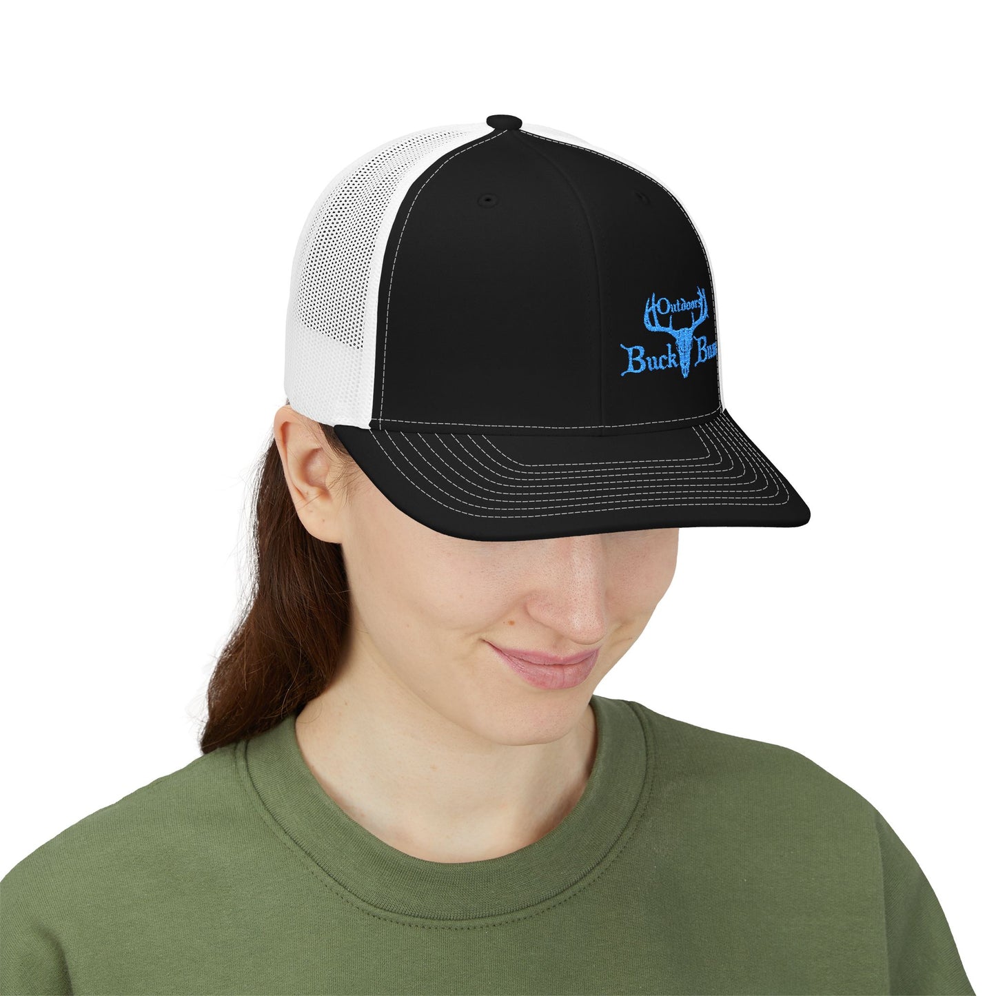 Buck Bum Outdoors Snapback Trucker Cap  - Stylish Hat for Hunting, Fishing, Camping, Outdoor Adventures.