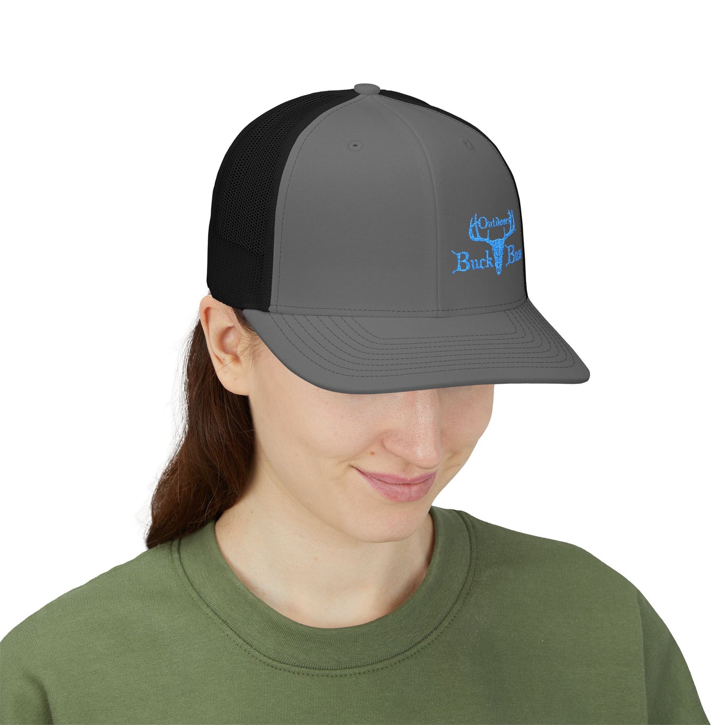 Buck Bum Outdoors Snapback Trucker Cap  - Stylish Hat for Hunting, Fishing, Camping, Outdoor Adventures.