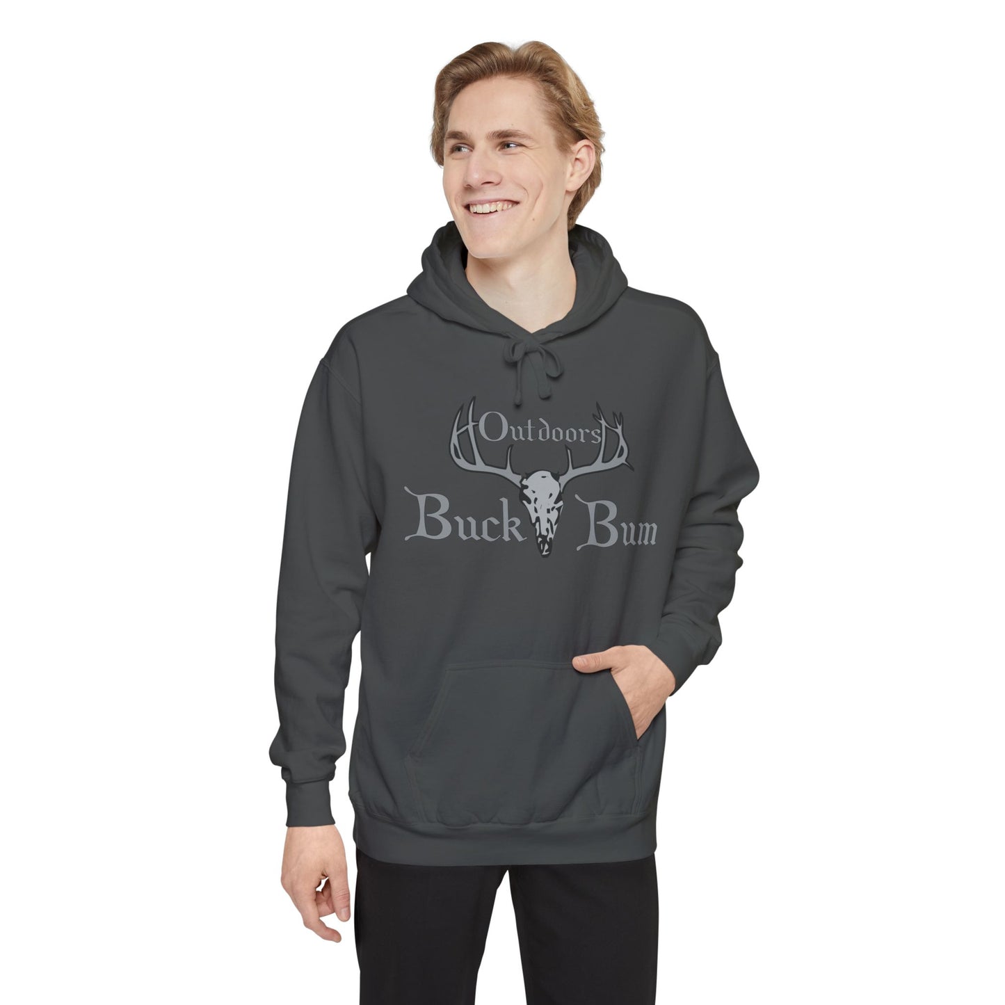 Buck Bum Outdoors Hoodie  | Unisex Garment-Dyed Sweatshirt for Nature Lovers, Autumn, Camping, Casual Wear