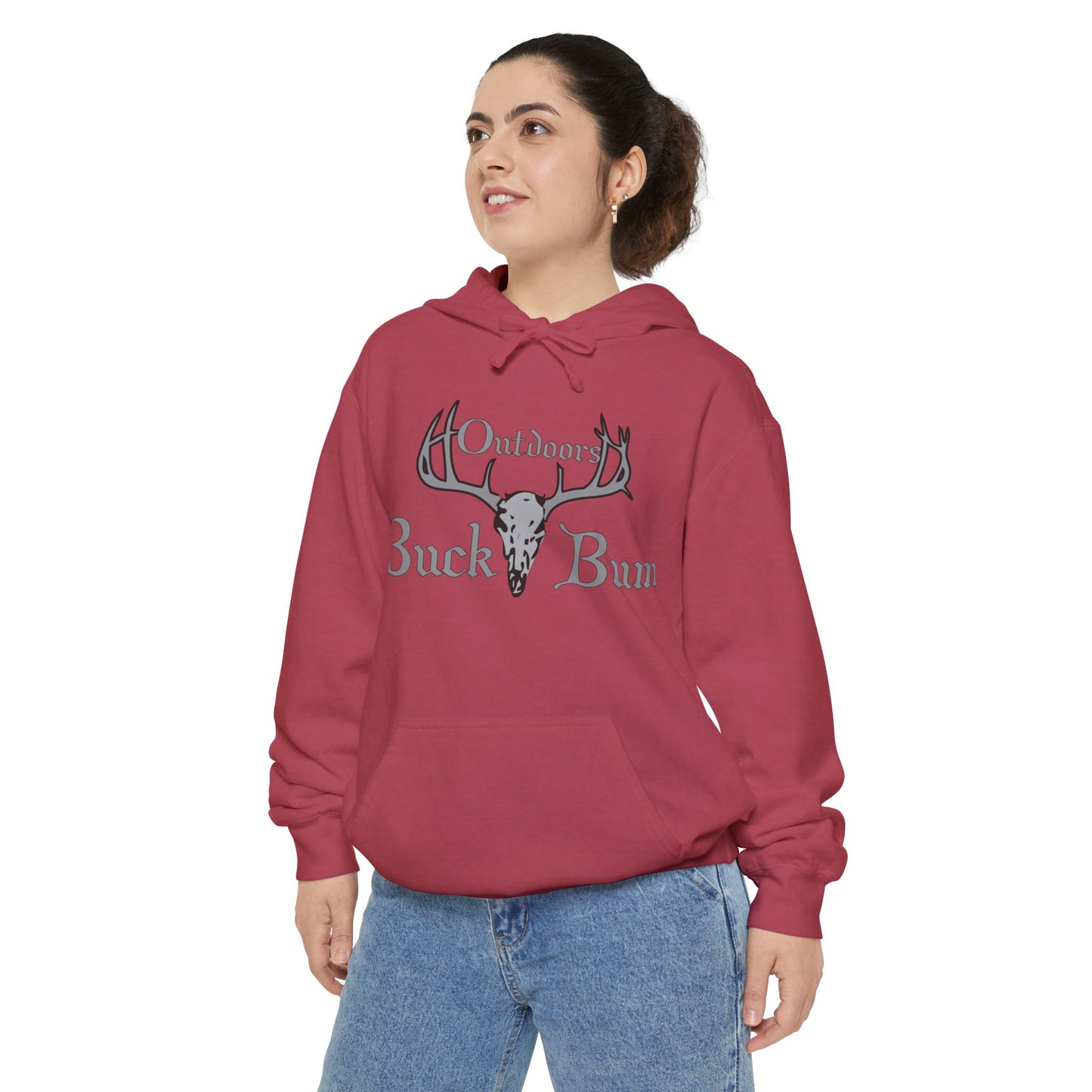 Buck Bum Outdoors Hoodie  | Unisex Garment-Dyed Sweatshirt for Nature Lovers, Autumn, Camping, Casual Wear