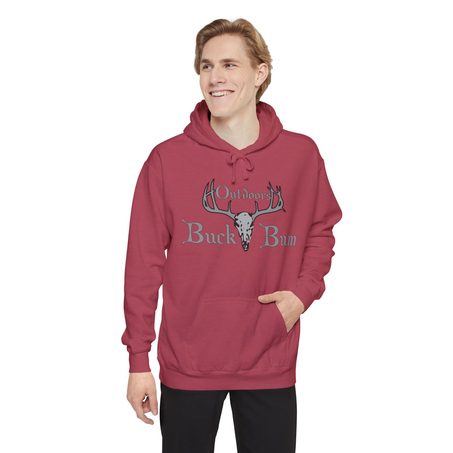 Buck Bum Outdoors Hoodie  | Unisex Garment-Dyed Sweatshirt for Nature Lovers, Autumn, Camping, Casual Wear