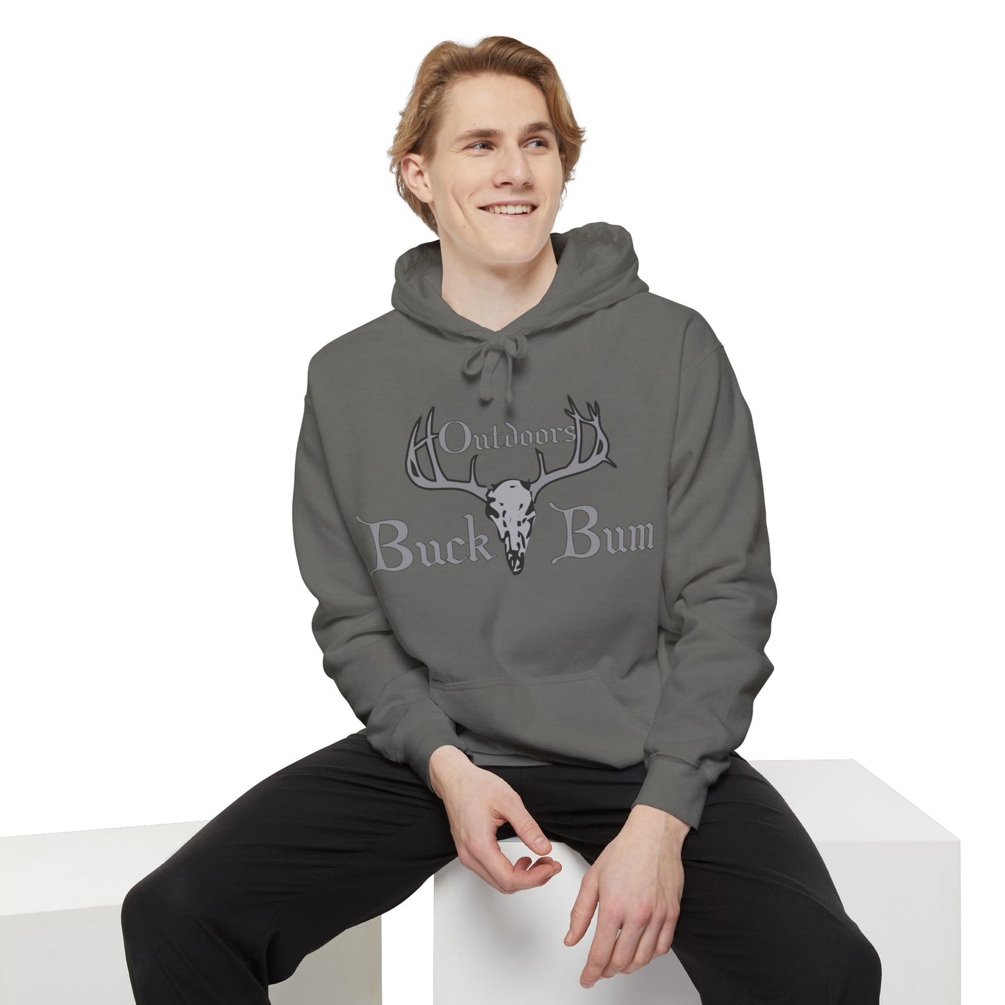 Buck Bum Outdoors Hoodie  | Unisex Garment-Dyed Sweatshirt for Nature Lovers, Autumn, Camping, Casual Wear