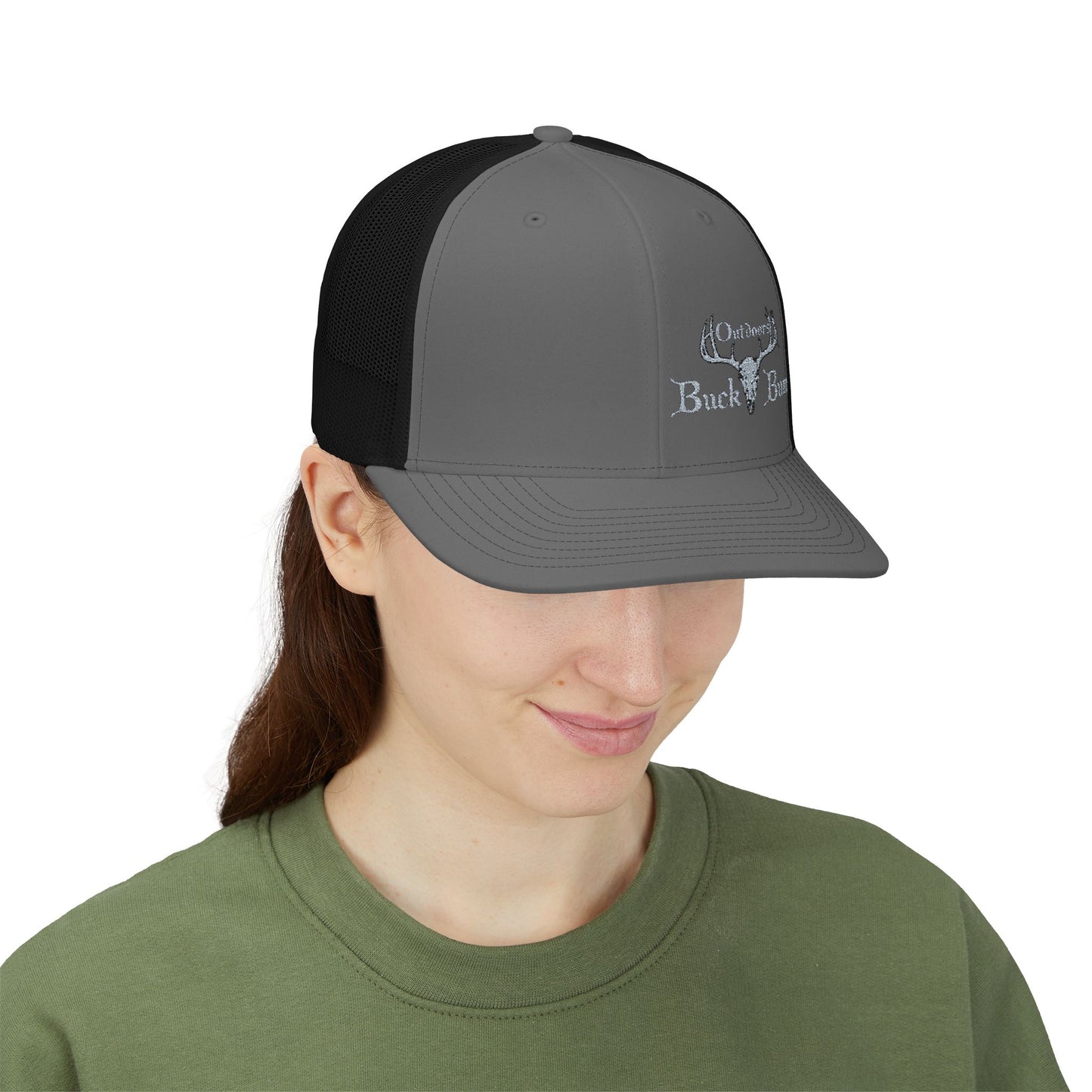Buck Bum Outdoors Snapback Trucker Cap  - Stylish Hat for Hunting, Fishing, Camping, Outdoor Adventures.