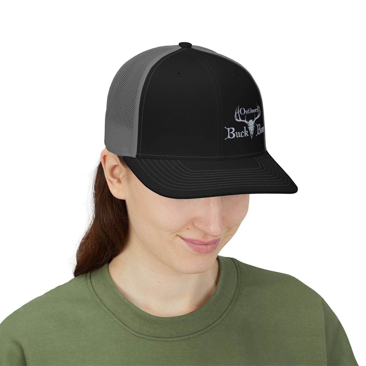 Buck Bum Outdoors Snapback Trucker Cap - Stylish Hat for Hunting, Fishing, Camping, Outdoor Adventures.