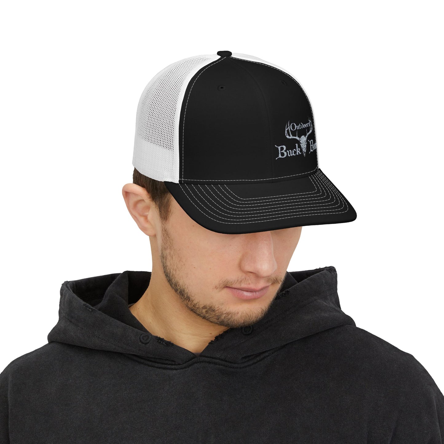 Buck Bum Outdoors Snapback Trucker Cap  - Stylish Hat for Hunting, Fishing, Camping, Outdoor Adventures.