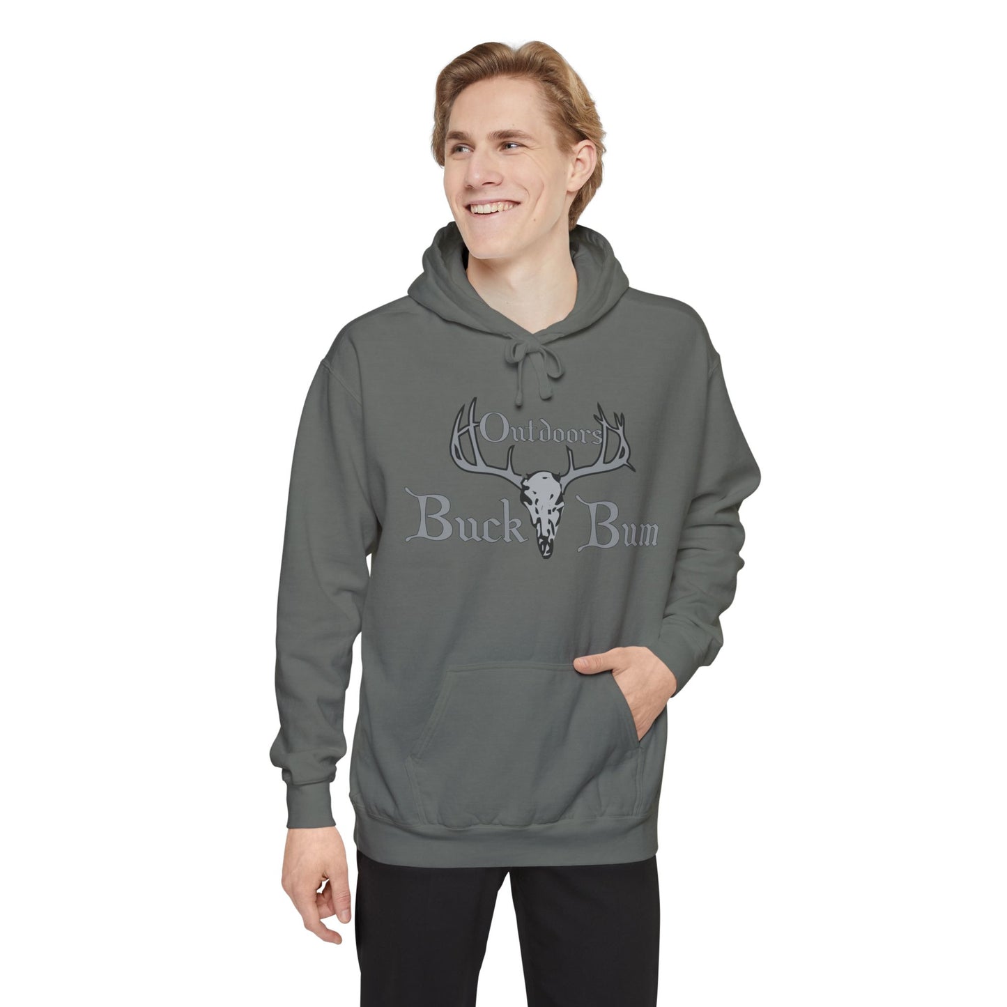 Buck Bum Outdoors Hoodie  | Unisex Garment-Dyed Sweatshirt for Nature Lovers, Autumn, Camping, Casual Wear