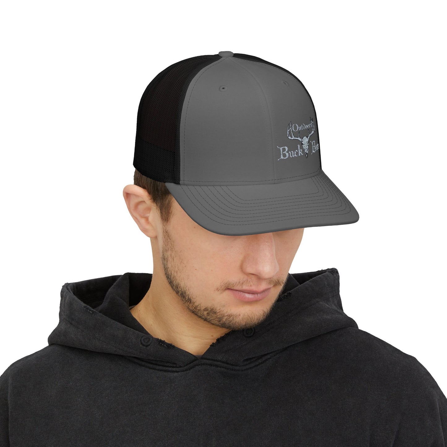 Buck Bum Outdoors Snapback Trucker Cap  - Stylish Hat for Hunting, Fishing, Camping, Outdoor Adventures.