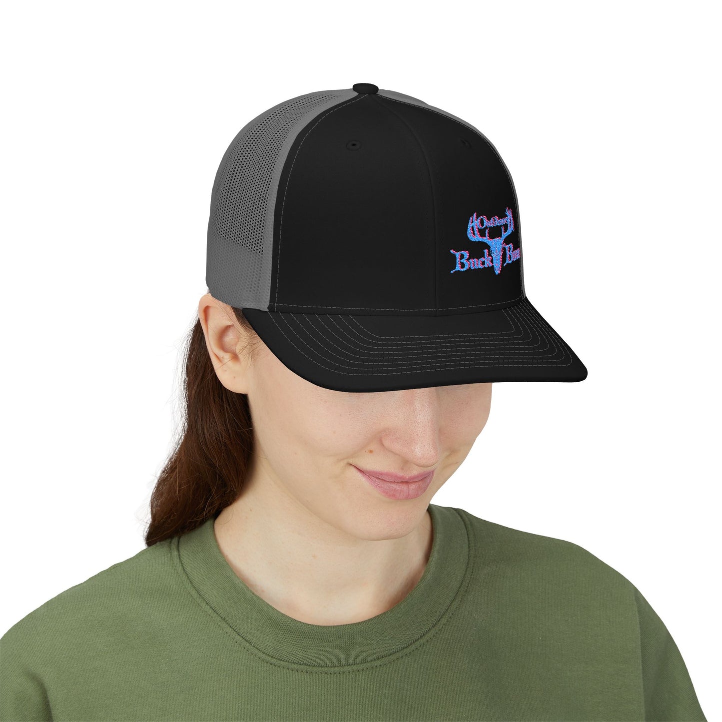 Buck Bum Outdoors Snapback Trucker Cap  - Stylish Hat for Hunting, Fishing, Camping, Outdoor Adventures.