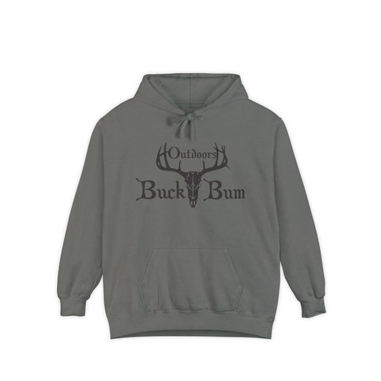 Buck Bum Outdoors Hoodie | Unisex Garment-Dyed Sweatshirt for Nature Lovers, Autumn, Camping, Casual Wear
